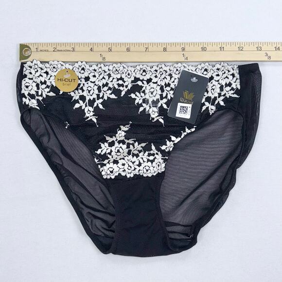 Wacoal Women's Embrace Lace Underwire Bra High Cut Panty Set 36C Small Black - Picture 12 of 15